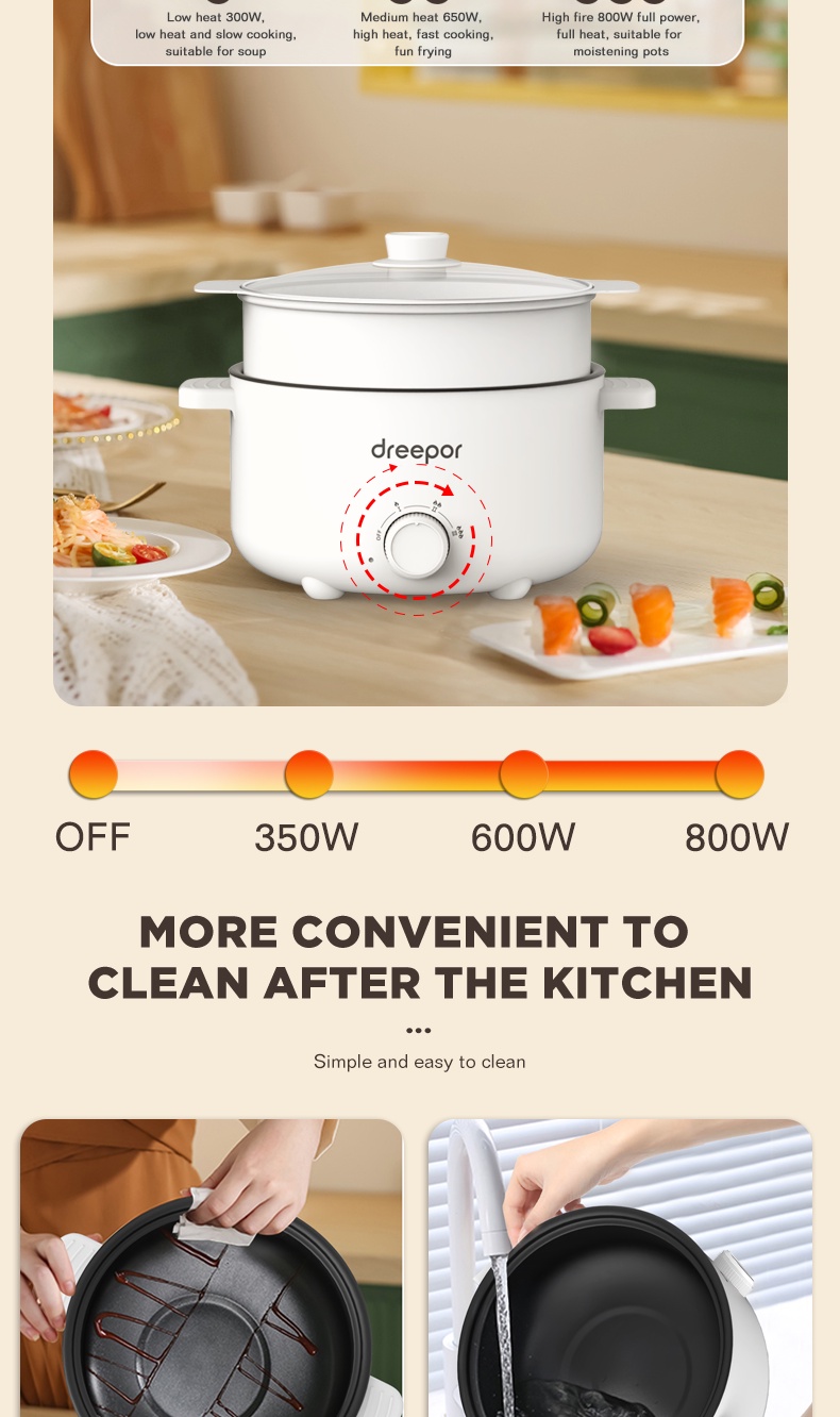 Dreepor Rice Cooker Small Multifunctional Electric Cooker With Steamer ...