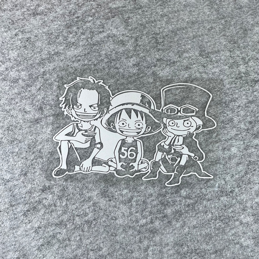 “One Piece” Cartoon Reflective Car Sticker Luffy Sabot Ace Sit Down Car ...