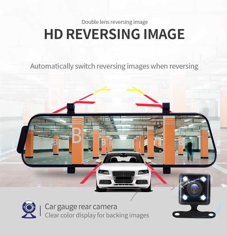 MOTER 10Inch Dash Cam For Car With Night Vision Dashcam Touch Screen ...