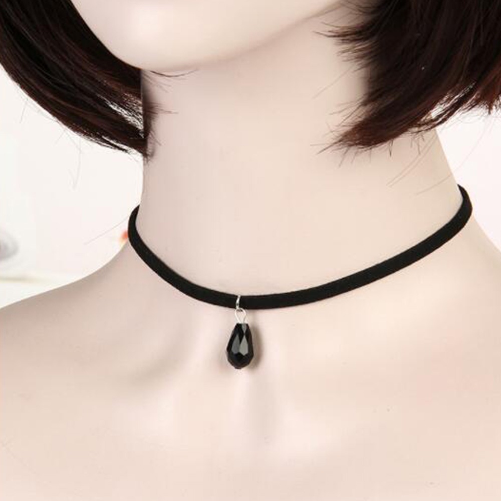 Vintage Handmade Black Velvet Choker For Women Gothic Punk Neck Jewelry ...