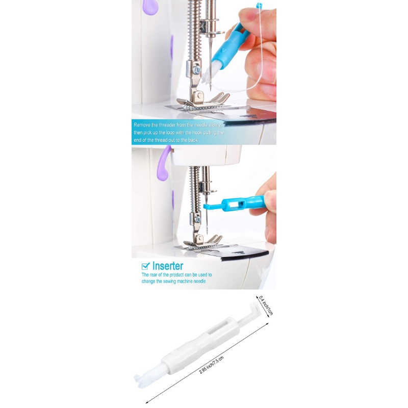 Sewing Machine Needle Threader Stitch Insertion Tool Automatic Threader ...