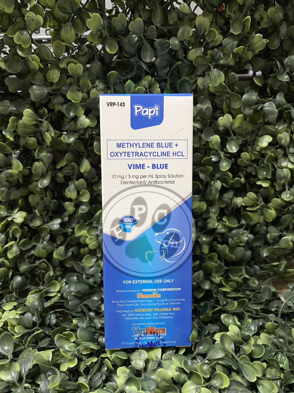 Papi Vime-Blue Skin Treatment Disinfectant Antibacterial Spray Dogs and ...