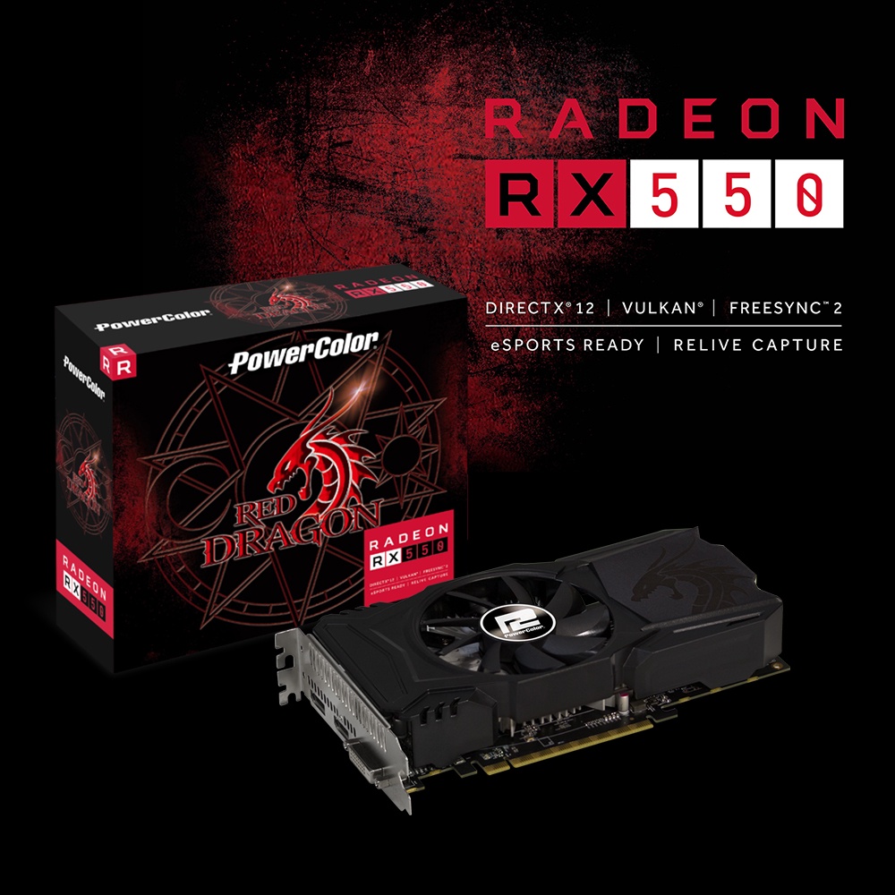 Easy PC | PowerColor Red Dragon Rx 550 Low Profile 4GBD5-HLE 4gb 128bit ...