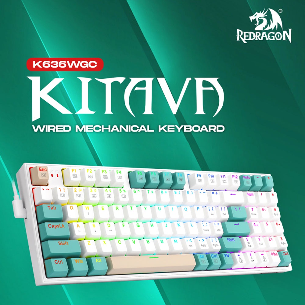 EasyPC | Redragon K636WGC-RGB KITAVA Detachable type C cable Mechanical ...