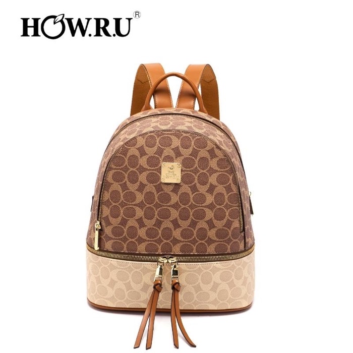 HOWRU BACKPACK 2COMPARTMENT LEATHER MEDIUM | Shopee Philippines