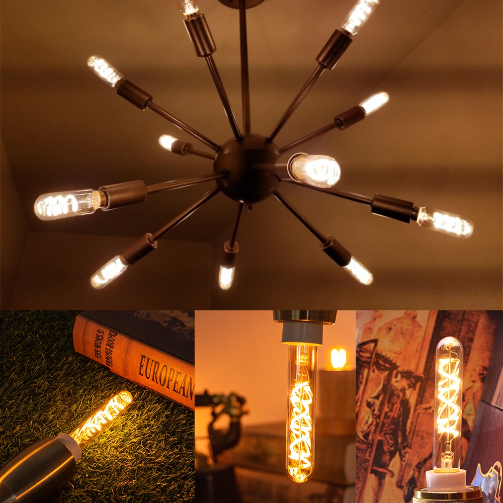 5 Packs E14 LED Blub 3W Vintage Spiral LED Filament Light Bulb T20 ...