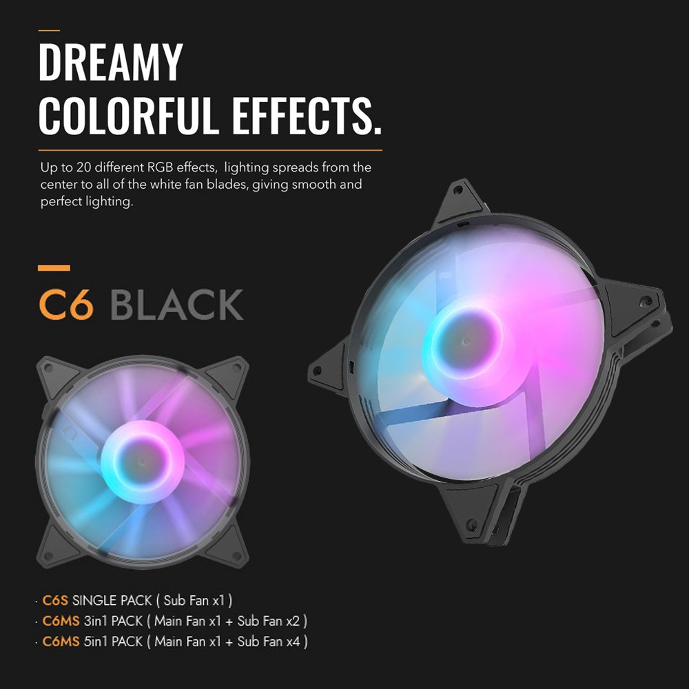 EasyPC | Darkflash C6MS 120mm 3in1 ARGB or C6S 120mm ARGB single pc ...
