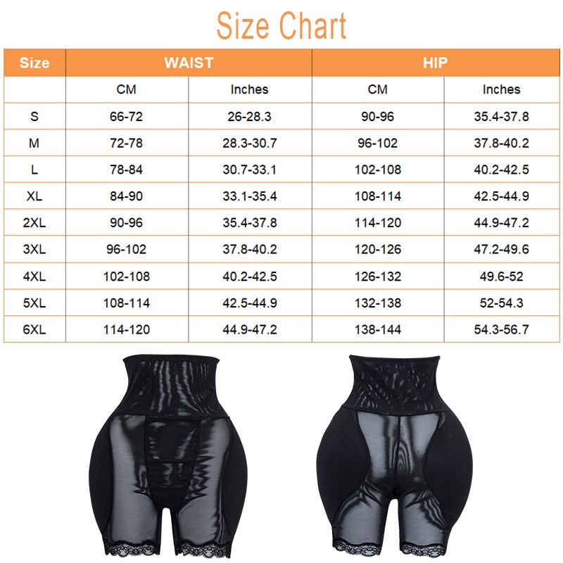 WECHERY Padded Panty Hips Padding Butt Lifter High Waist Tummy Control ...