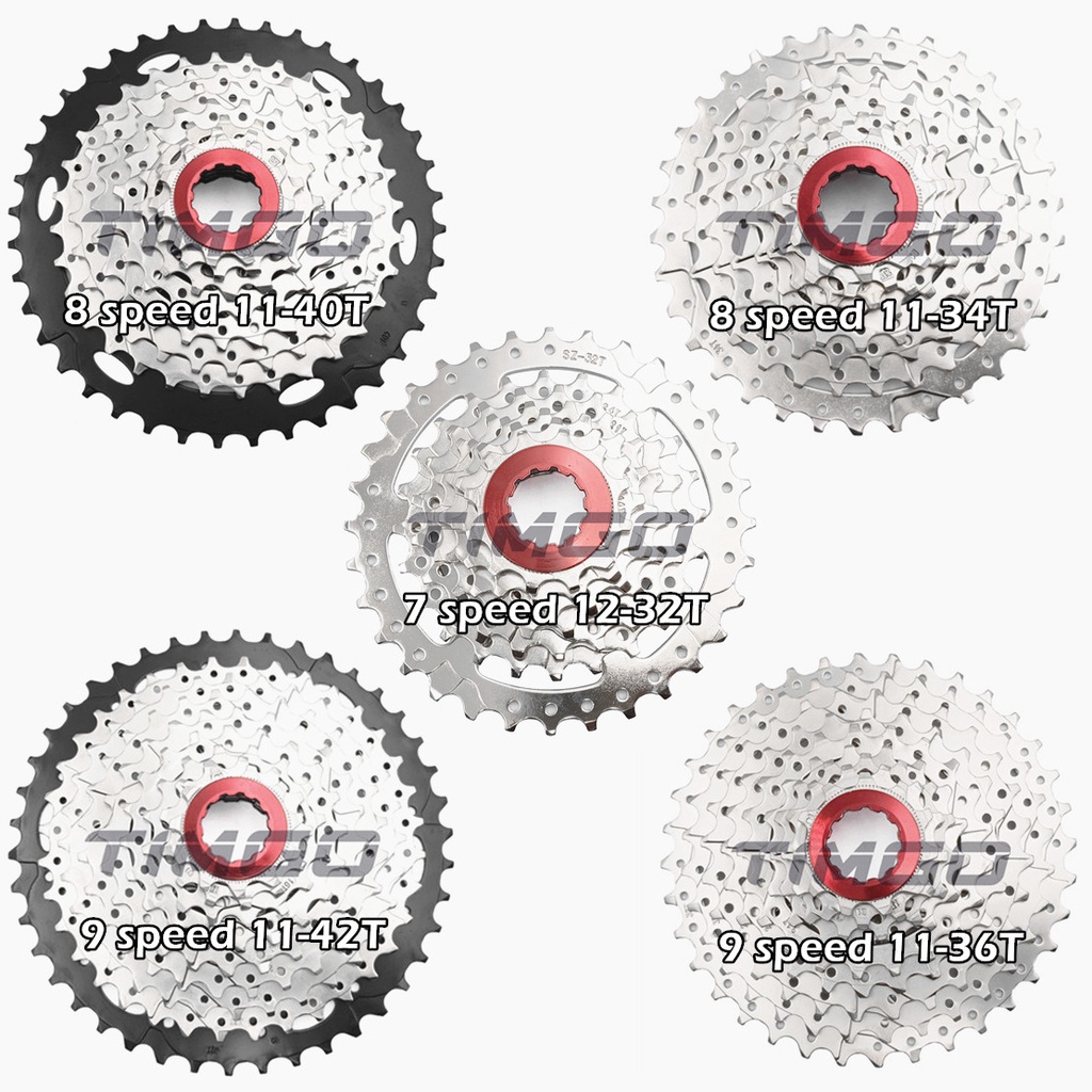 MTB Mountain Bike 7/8/9/10 Speed Cassette Cogs Gear Sprocket Red Lock ...