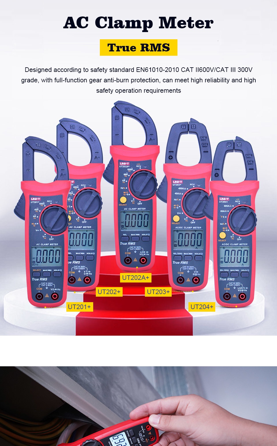 【Free Shipping】UNI-T UT201+ UT202+ UT202A+ UT203+ UT204+ 400-600A ...