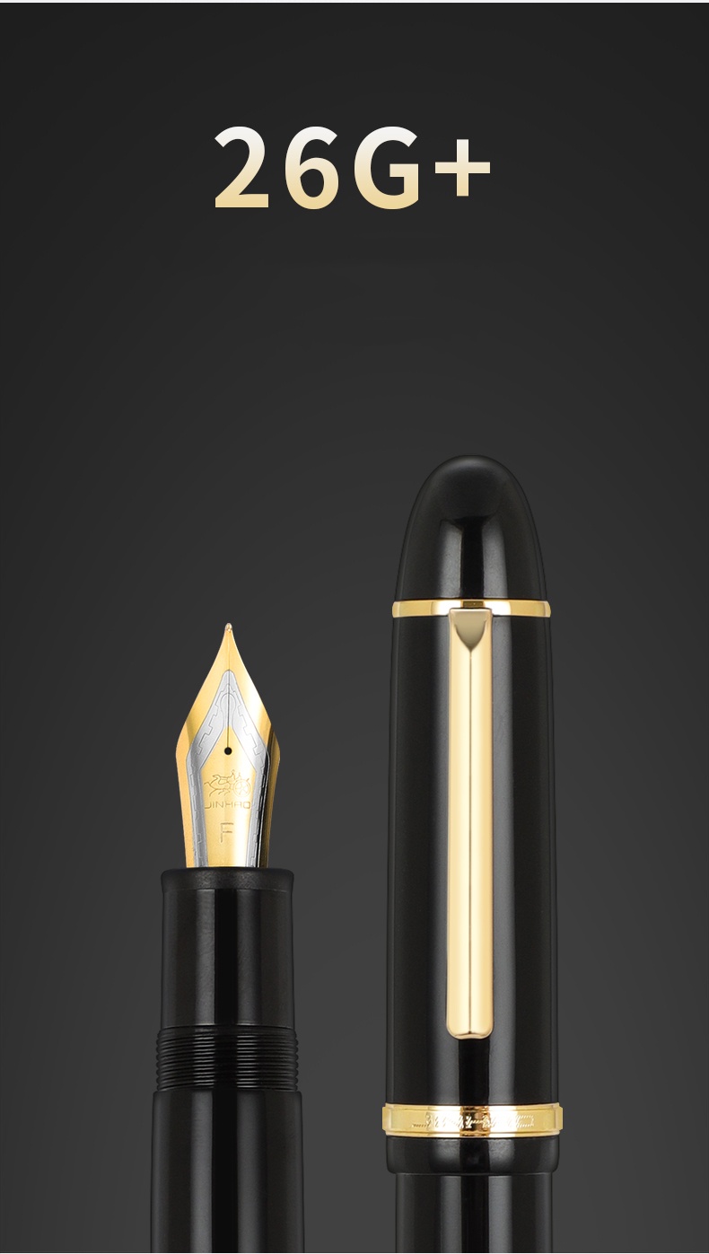 Penlab Jinhao X159 Acrylic Series Fountain Pen Gold Silver Clip ...