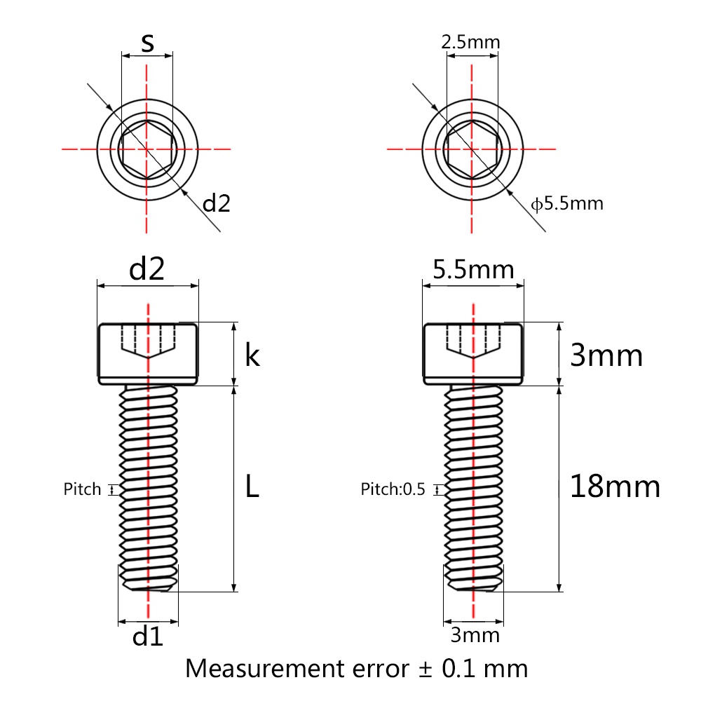 thumbnail interactive-video image 1 of Wanyifa Titanium Socket Cap Screws - M3 X Various Lengths (6-20mm) For Model Aircraft 1 of 5