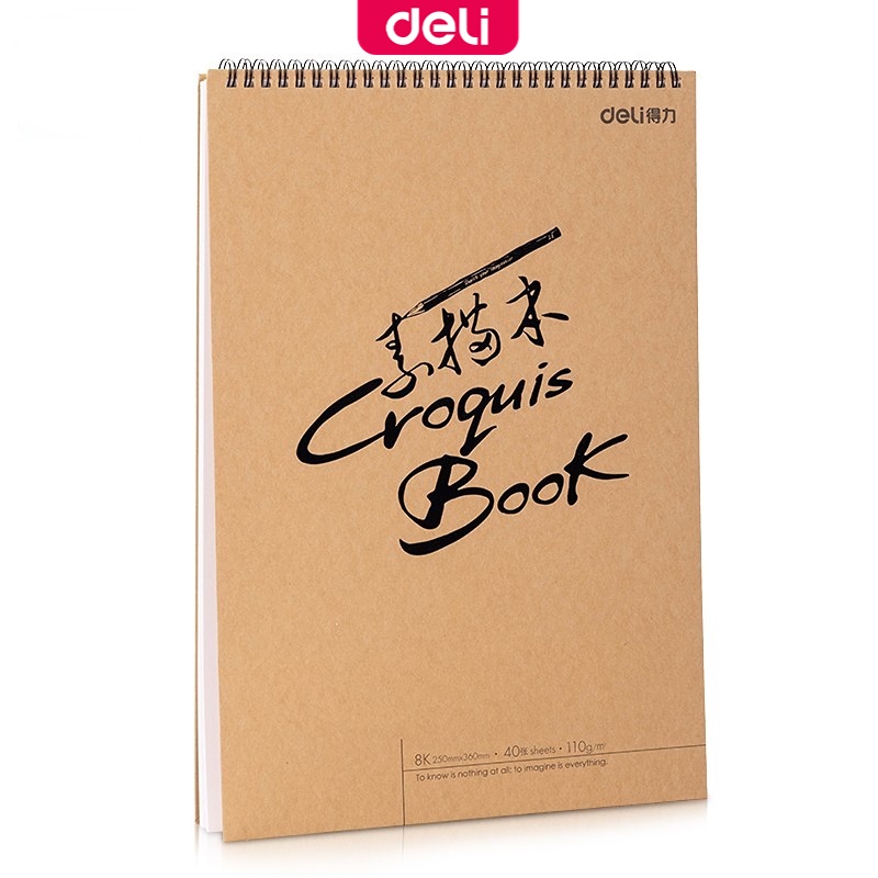 Deli B5/A4 Professional Sketch Notebook 40Sheets Art Sketch Spiral ...