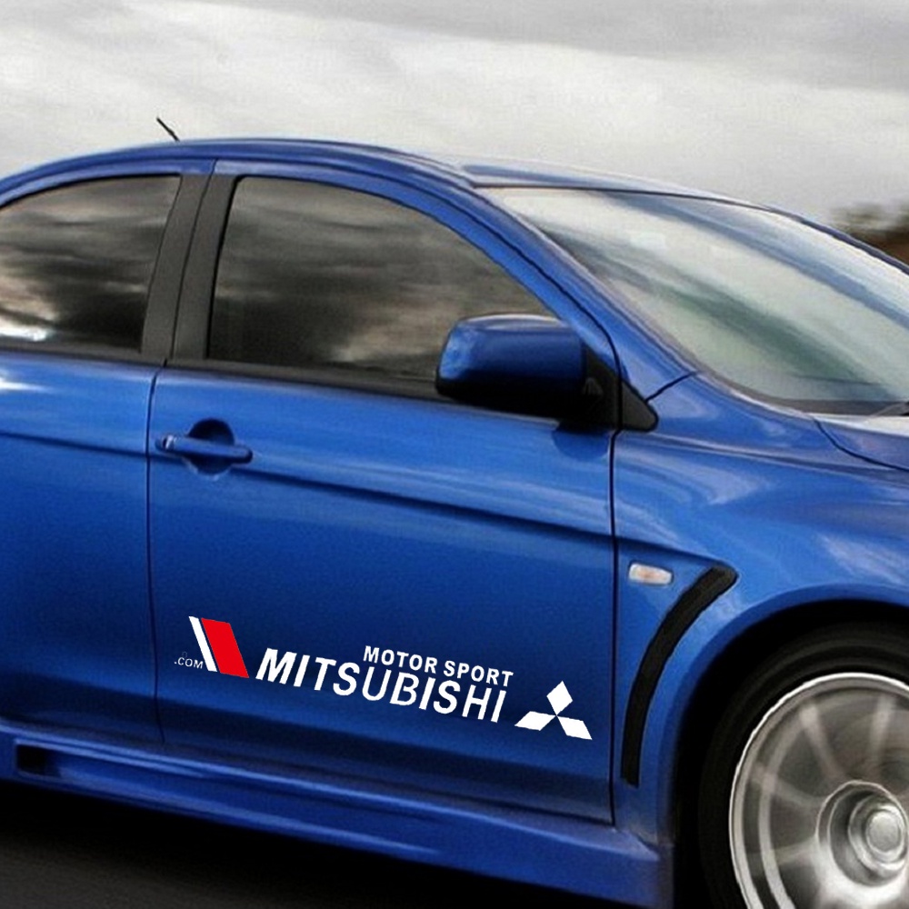 2PCS Mitsubishi Motor Sport Car Sticker Car Body Side Door Decals for ...
