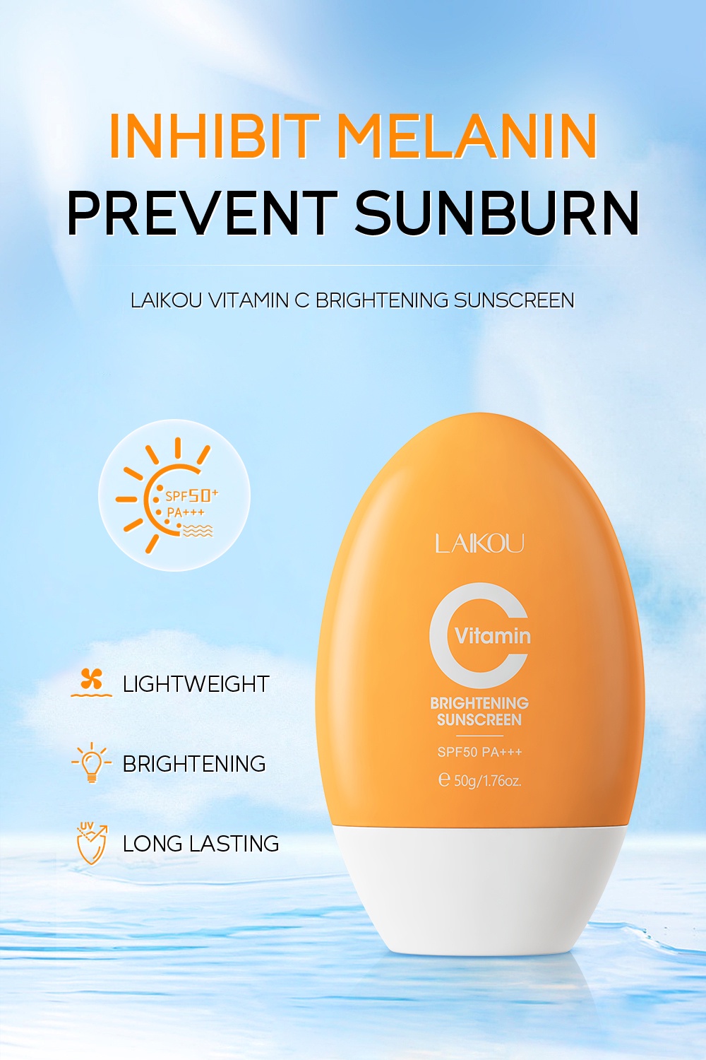 Laikou Vitamin C Sunscreen Brightening Uv Sunblock Spf50 Pa+++ 50g sg 11134202 23010 1253ma0tc1lva0