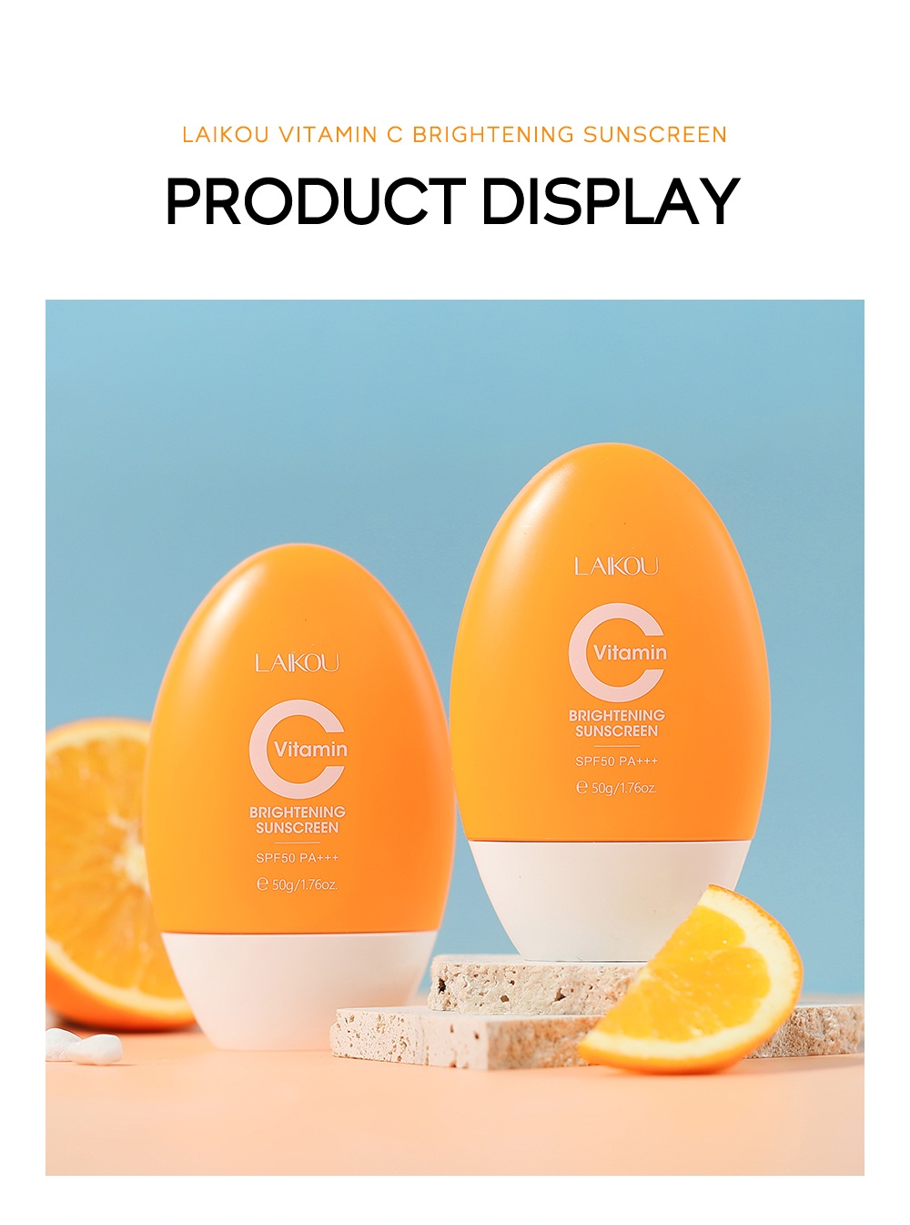 Laikou Vitamin C Sunscreen Brightening Uv Sunblock Spf50 Pa+++ 50G Sg 11134202 23010 18Lz9Pauc1Lv6D