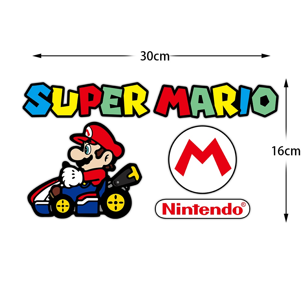Super Mario Creative Racing Reflective Universal Motorcycle Body ...