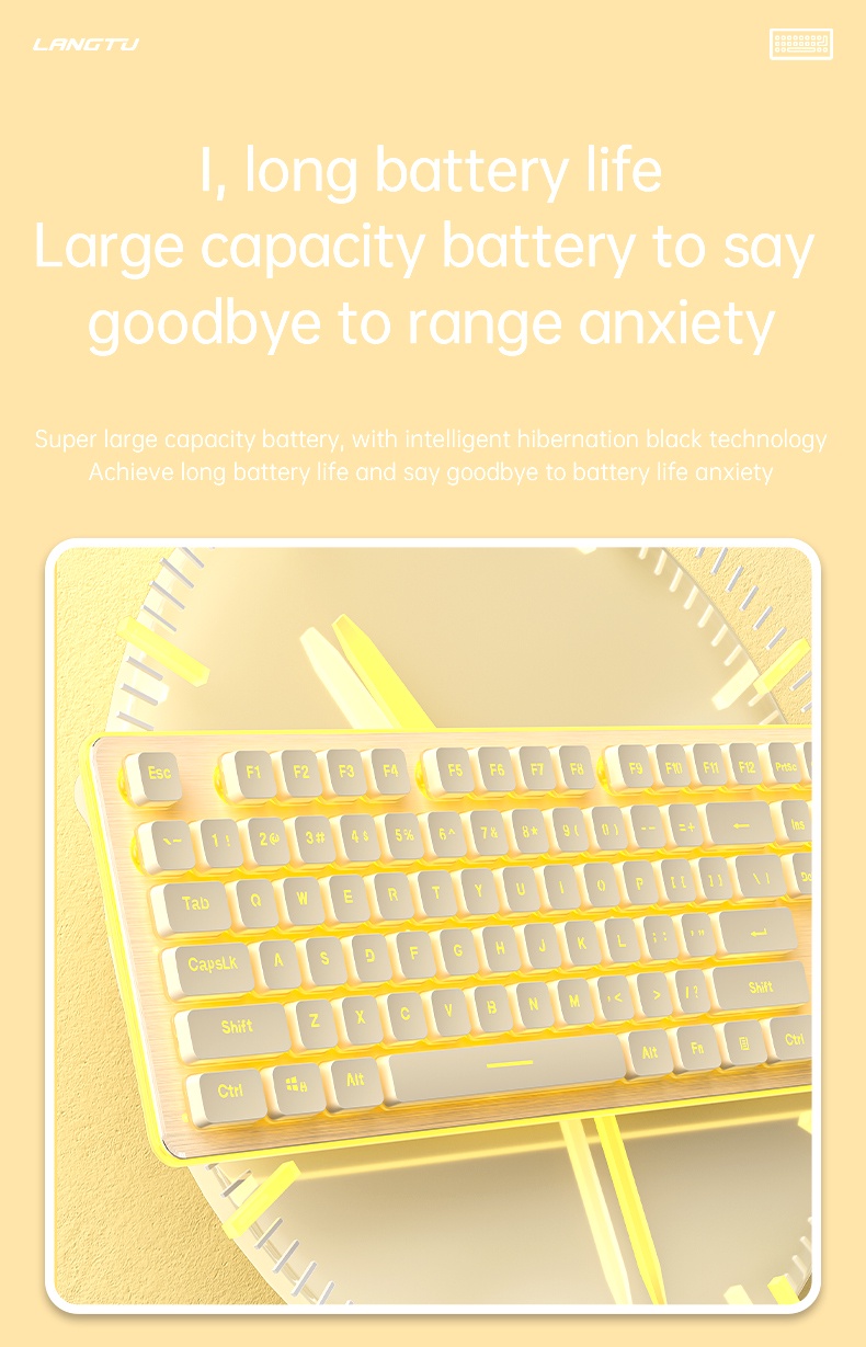 LANGTU Wireless Keyboard And Mouse Set LT600 2.4G Full-Size ...