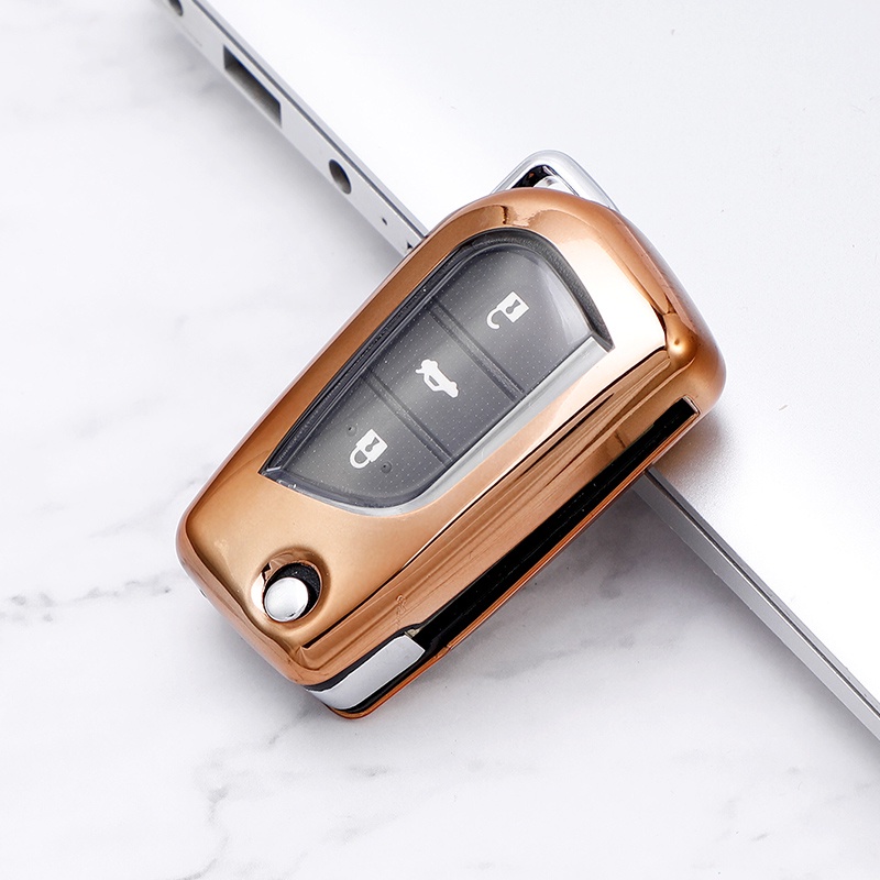 Genuine Leather Car Smart Key Shell Key Cover Case For Toyota C-hr