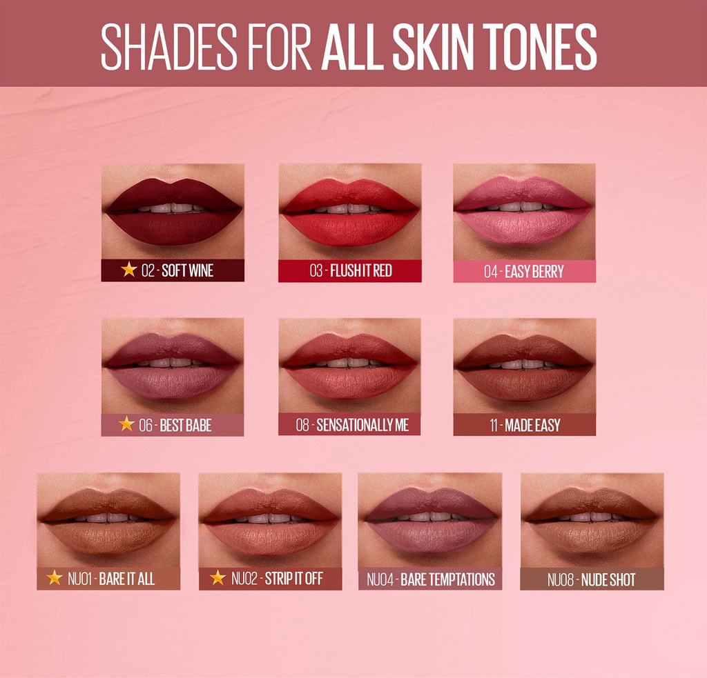 Maybelline Sensational Liquid Matte Lip Tint Long lasting