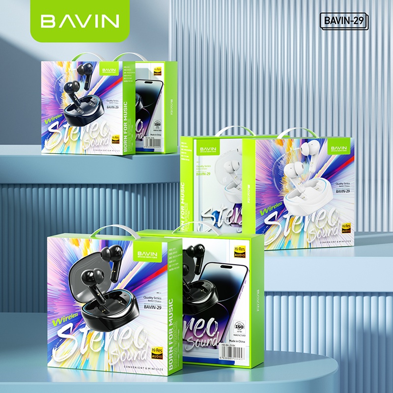 BAVIN BA29 TWS Bluetooth Wireless Earbuds w/ Hi-Fi Stereo & Touch ...