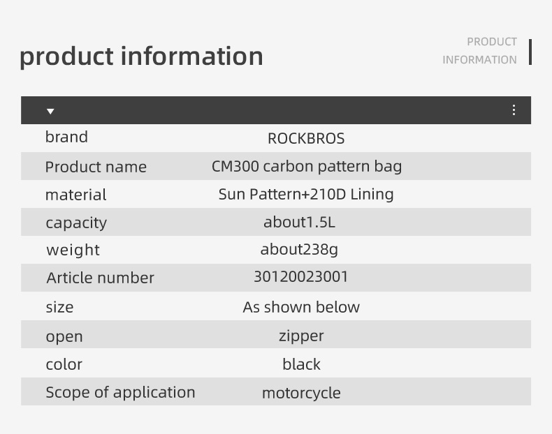 【PH Delivery】ROCKBROS Motorcycle Side Bag Hard Shell Tool Bag Carbon ...