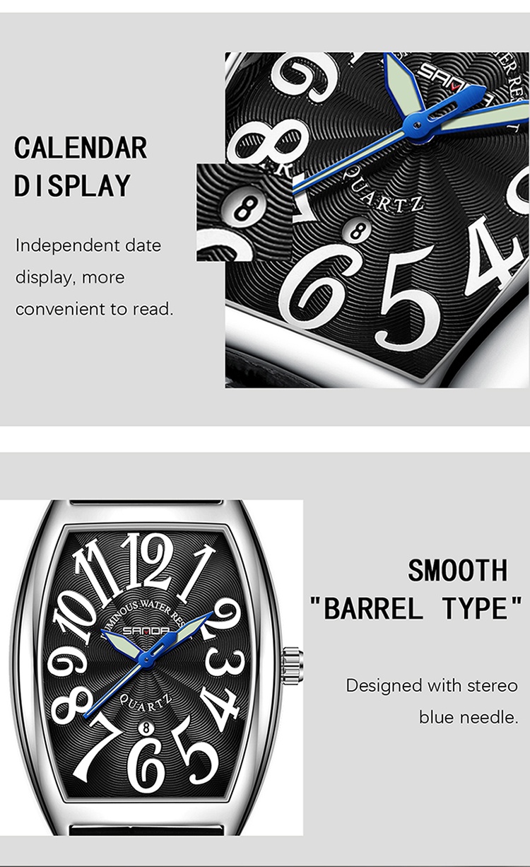 SANDA Luxury Creative Dial Large Character Waterproof Sports Men's ...
