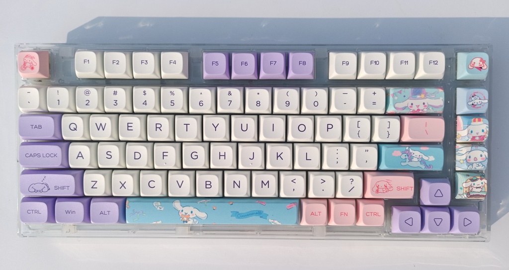 PBT Dye sub Keycap Cute Dog Lavender Purple XDA Height keycaps PBT ...