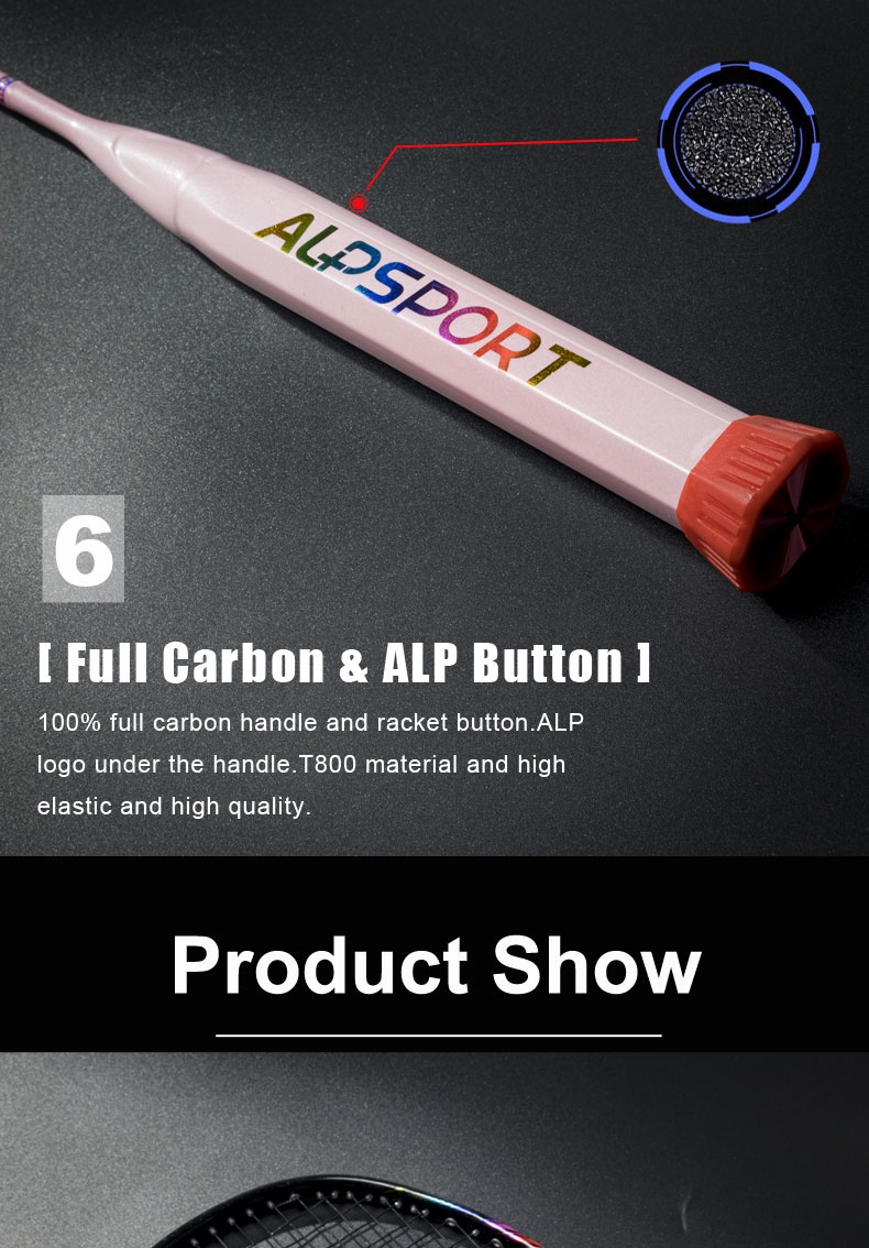 ALP BBQ2.0 Badminton Racket White Super Light 8U Titanium Alloy Shock ...