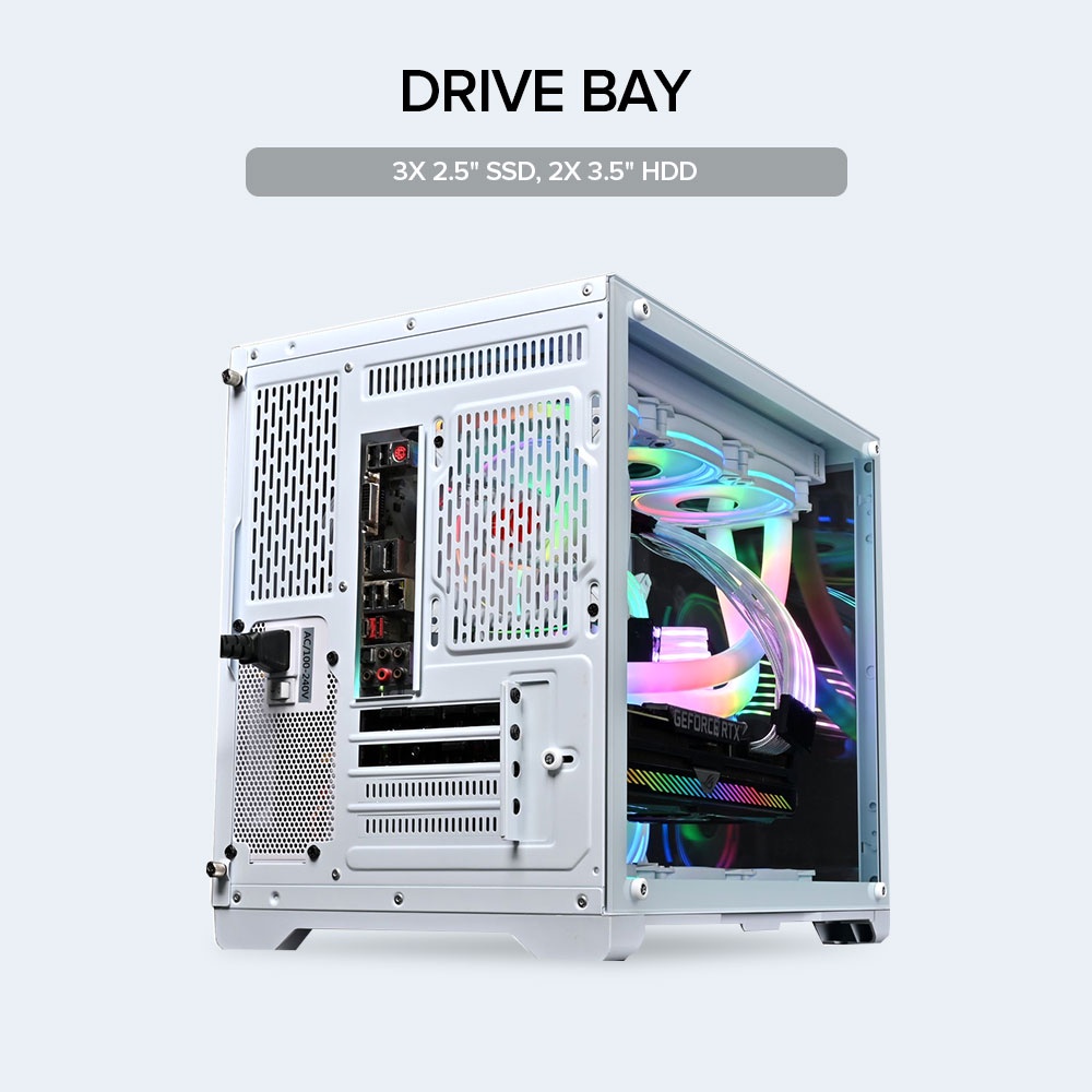 EasyPC | CoolMan Robin 2 Mini Black and White Optimal Airflow Tempered ...