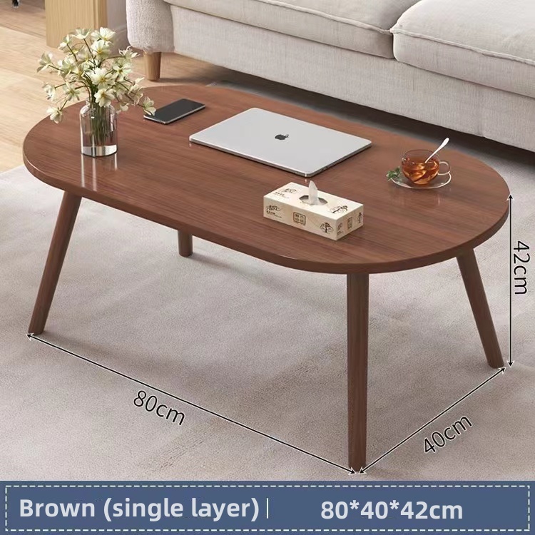 X H D Simple Center Table Living Room Dining Table Oval End Table Solid ...