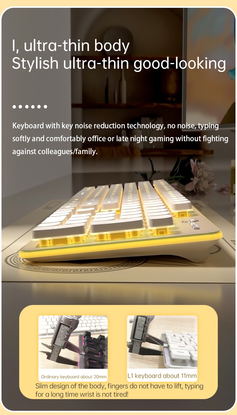 LANGTU Wireless Keyboard And Mouse Set LT600 2.4G Full-Size ...