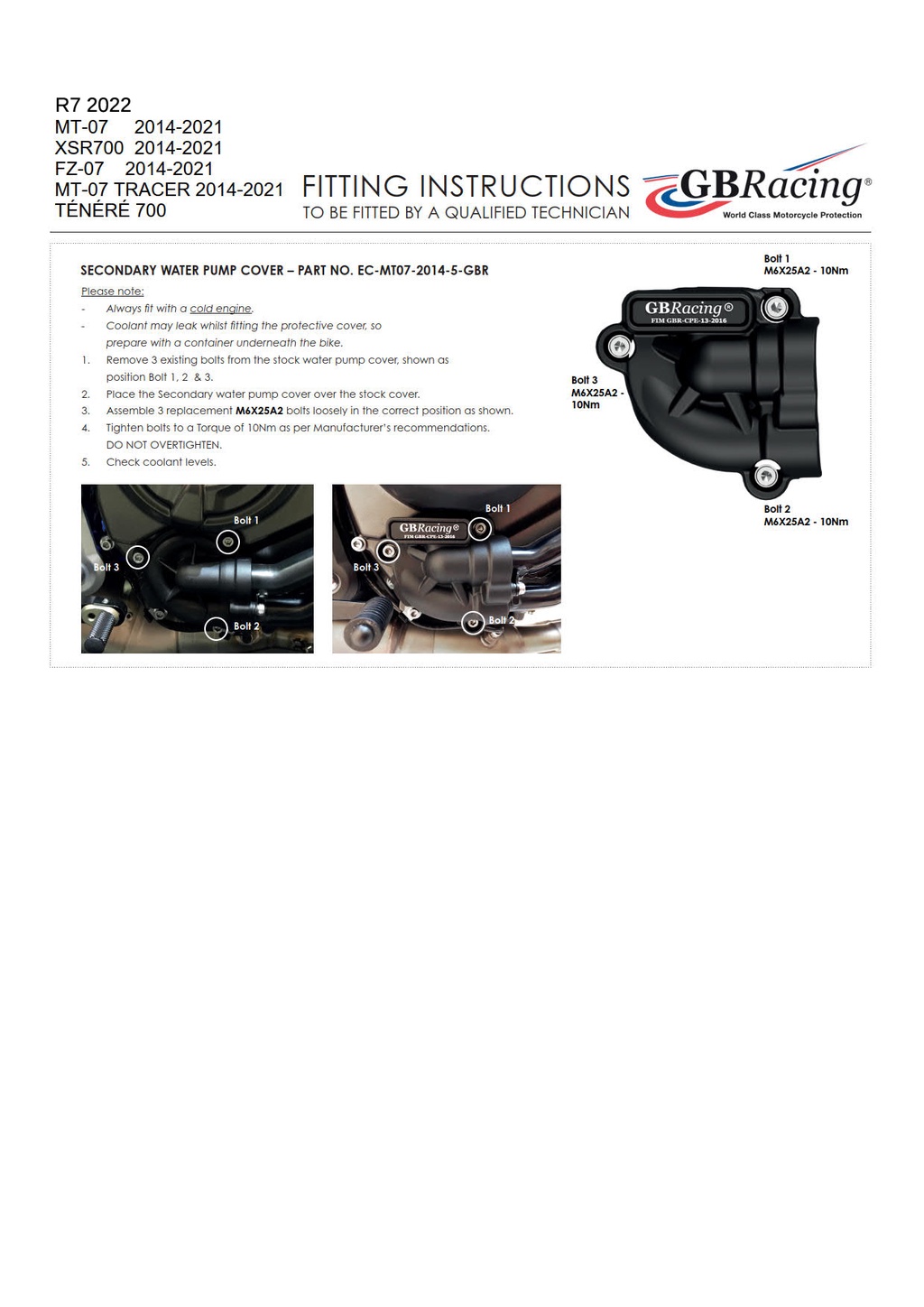 R7 Motorcycles Engine Cover Protection Case for Case GB Racing For ...