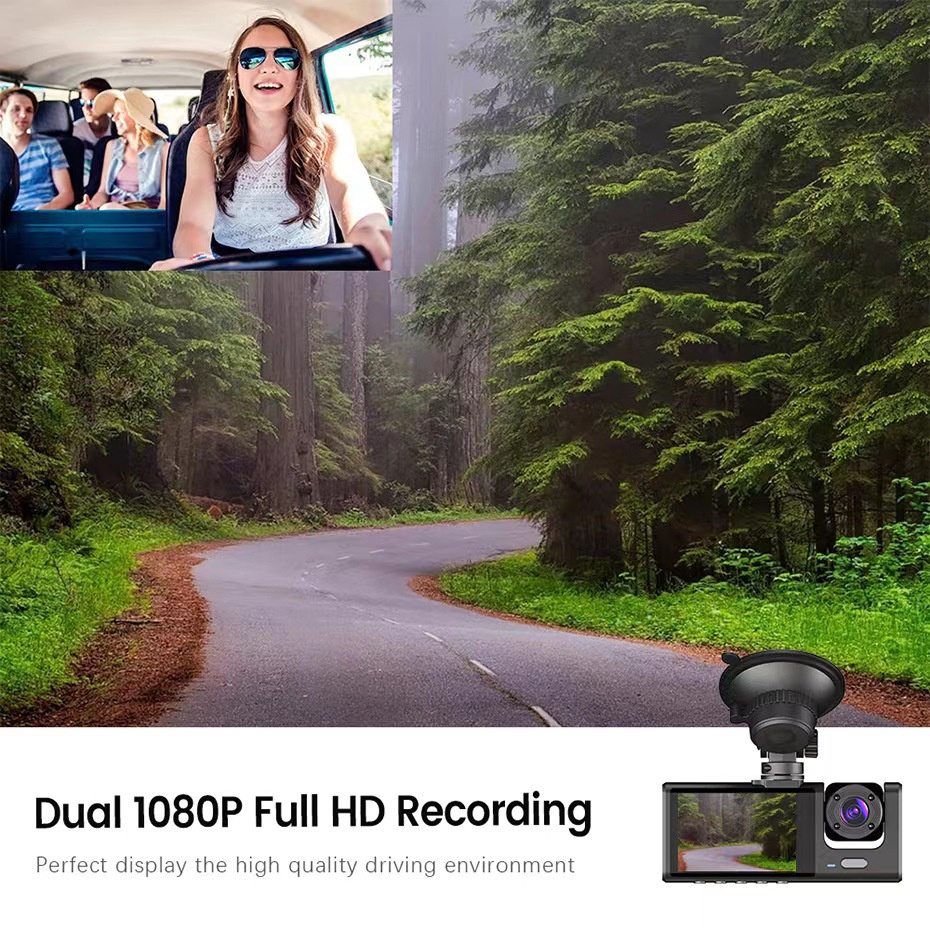 Dash Cam For Car Front And Rear Dashcam 3 Camera 1080P HD Car Recorder ...