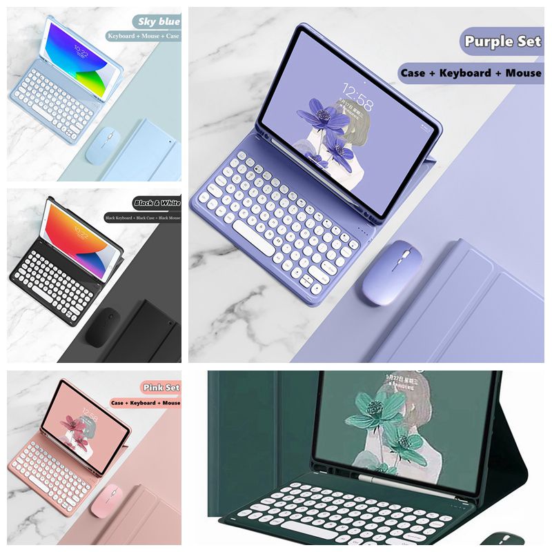 NIXXOS For Ipad10 Keyboard Round Keycap Bluetooth Leather Case With ...