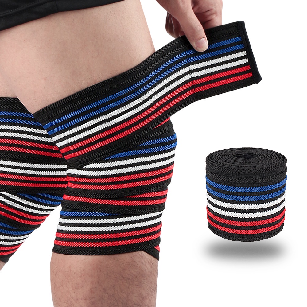 SPOSAFE 1Pcs 180cm Knee Wraps for Weightlifting Knee strap for ...