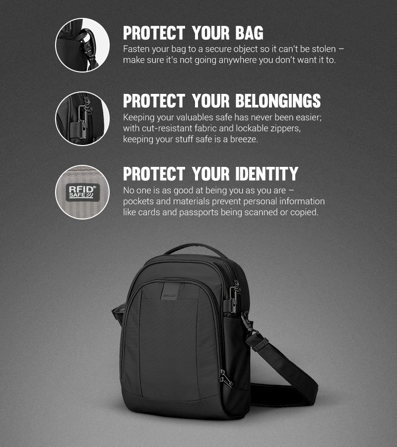 Sling Bag Ls250 Pacsafe Pacsafe Metrosafe LS150 Anti-Theft Sling Pack