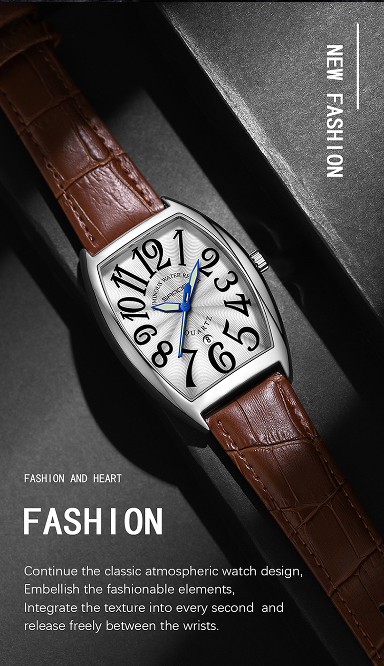 SANDA Luxury Creative Dial Large Character Waterproof Sports Men's ...