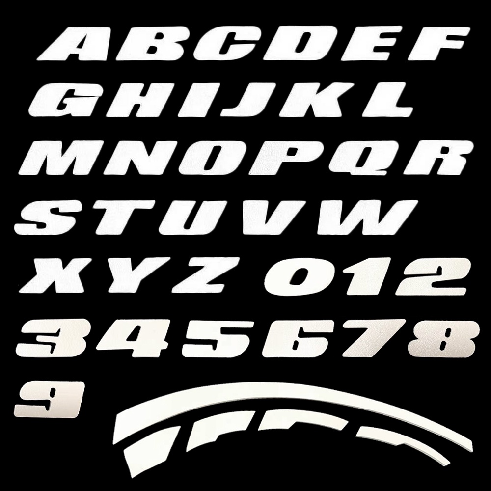 A-Z 0-9 Red 20mm Small Size Car Motorcycle Wheel Universal 3D Emblem ...