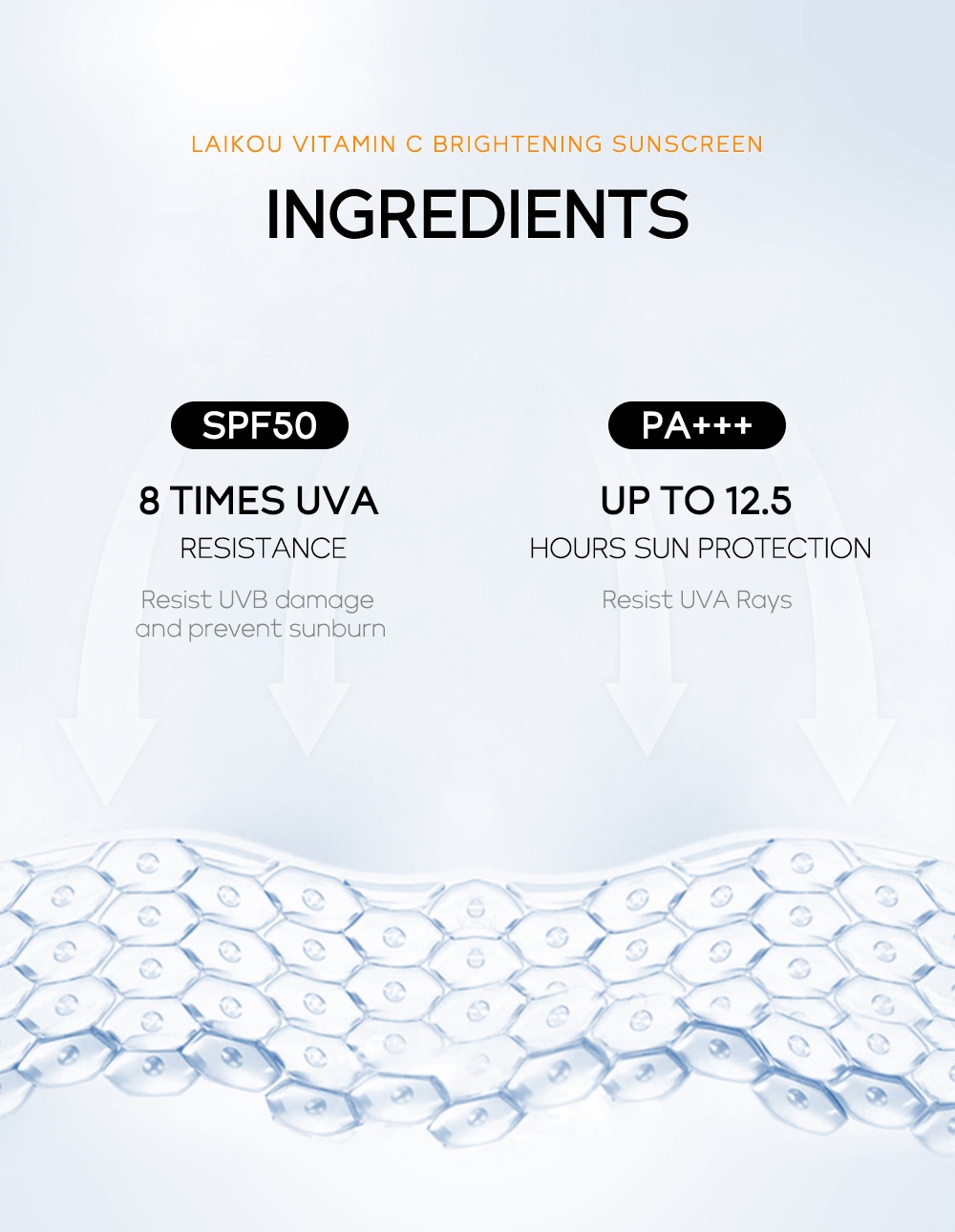 Laikou Vitamin C Sunscreen Brightening Uv Sunblock Spf50 Pa+++ 50G Sg 11134202 23010