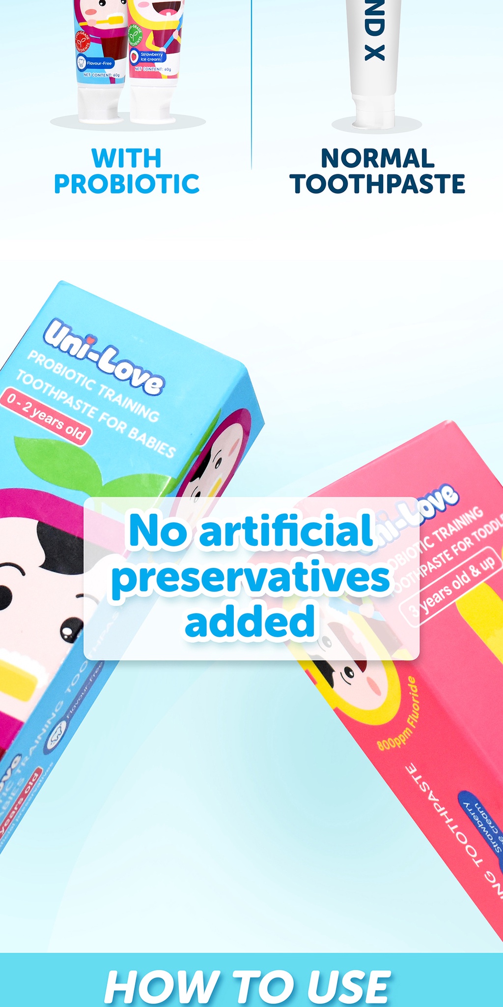 UniLove Probiotic Training Toothpaste FlavourFree (02 Years Old