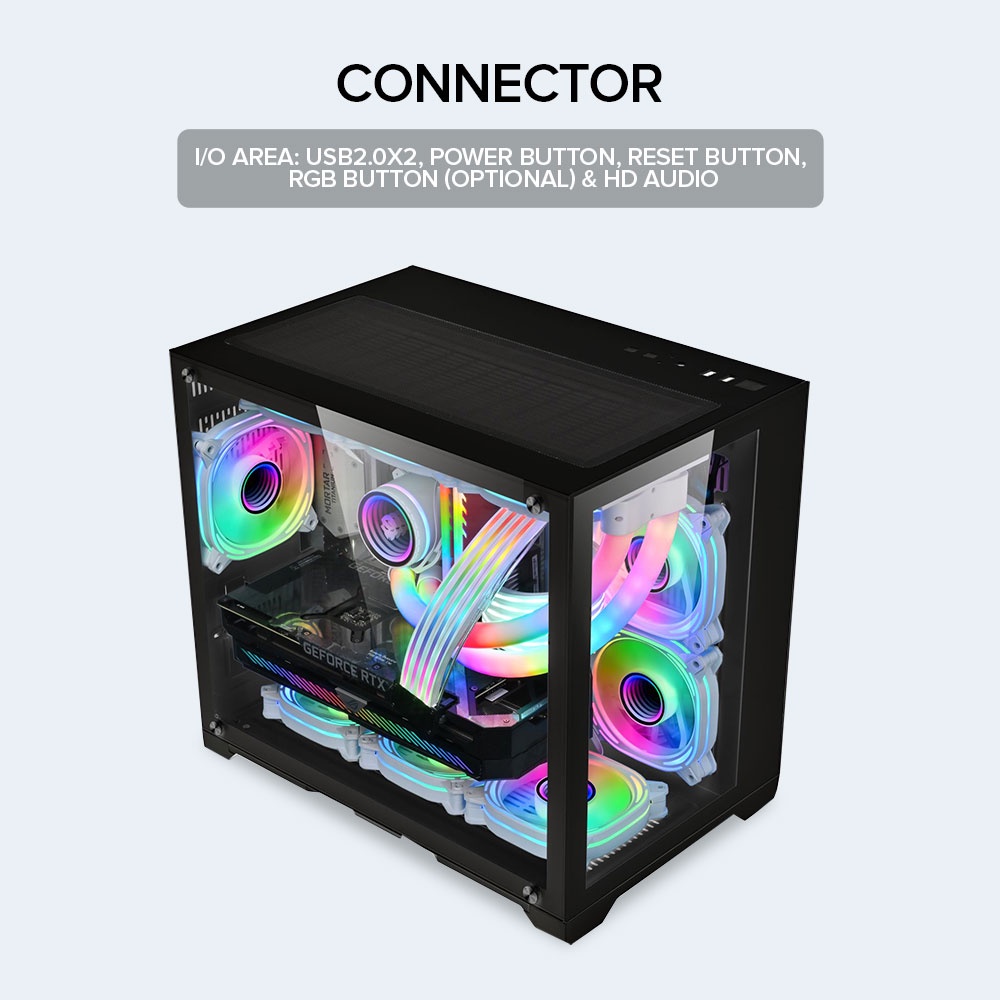 EasyPC | CoolMan Robin 2 Mini Black and White Optimal Airflow Tempered ...