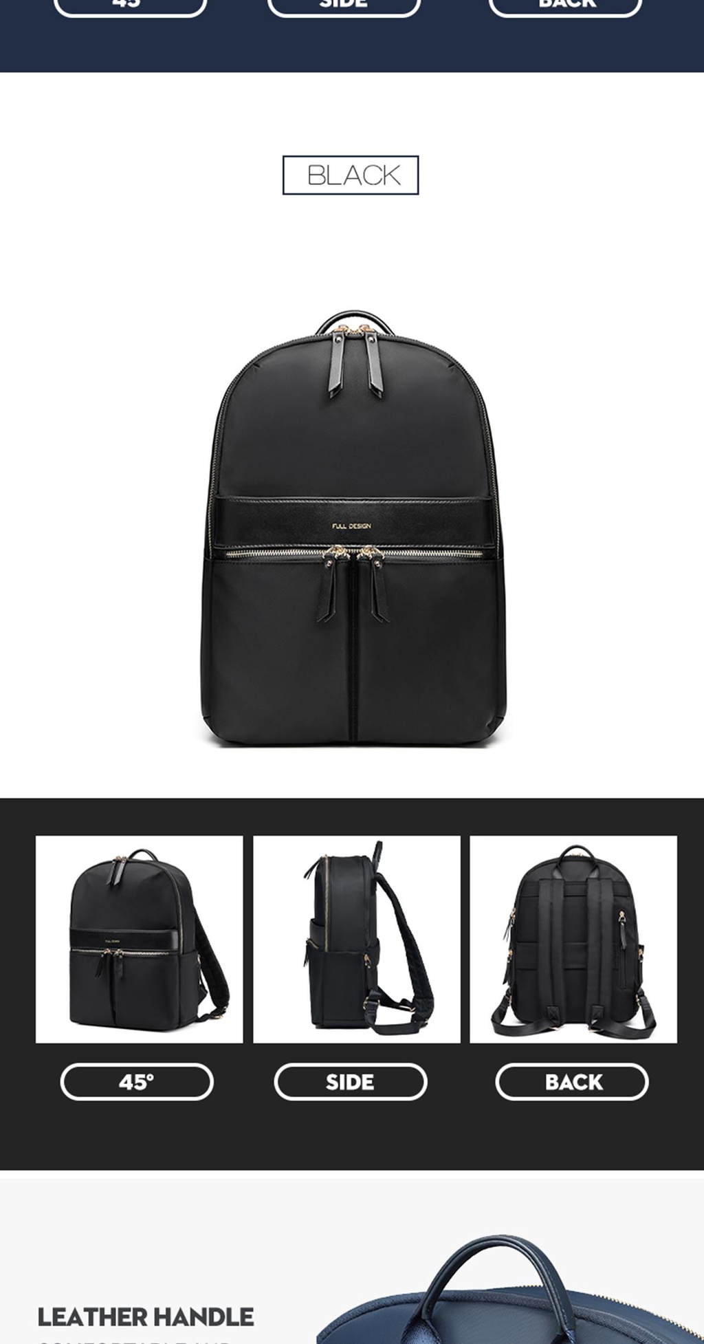 FULL DESIGN Women Laptop Backpack Casual Waterproof School Bag 14/15.6 ...