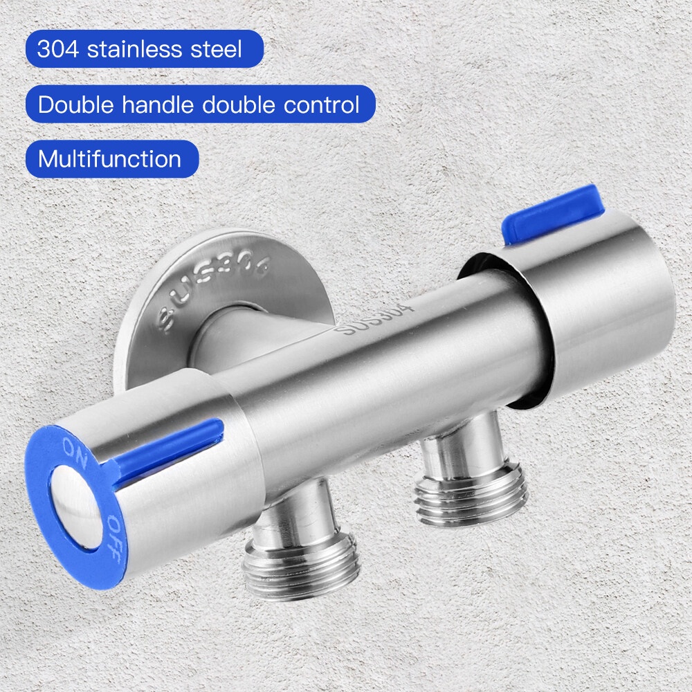 Stainless 304 Steel 1/2 Angle Valve One Into Two Out Three-way Control ...