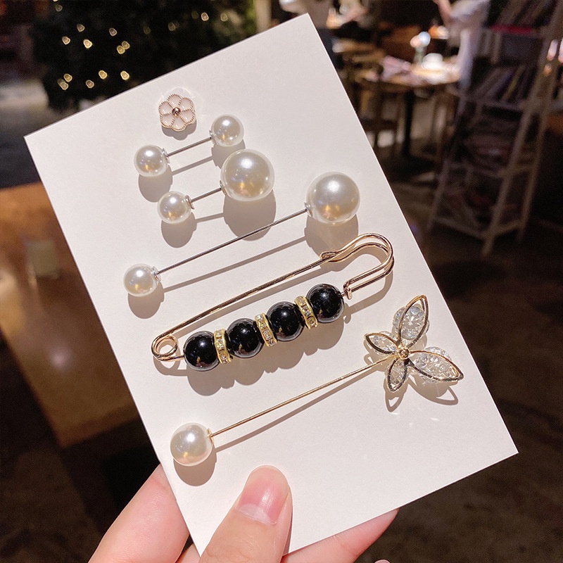 5/10Pc/Pack Cute Enamel Brooches Pins Pearl Neckline Small Collar Lapel ...