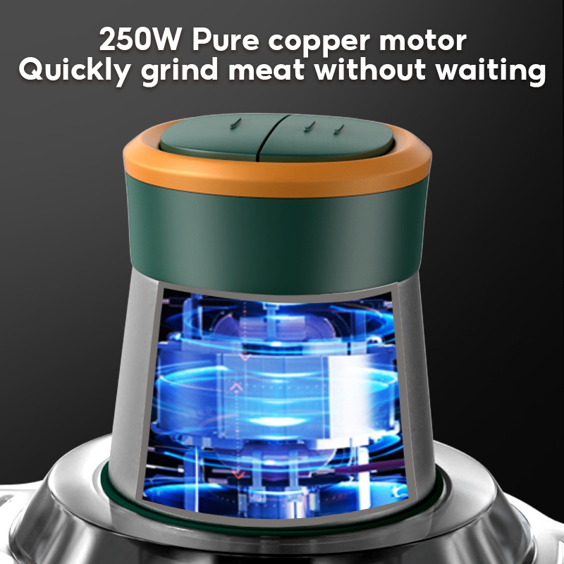 HAN RIVER 2L Electric Meat Grinder Stainless Steel Chopper and