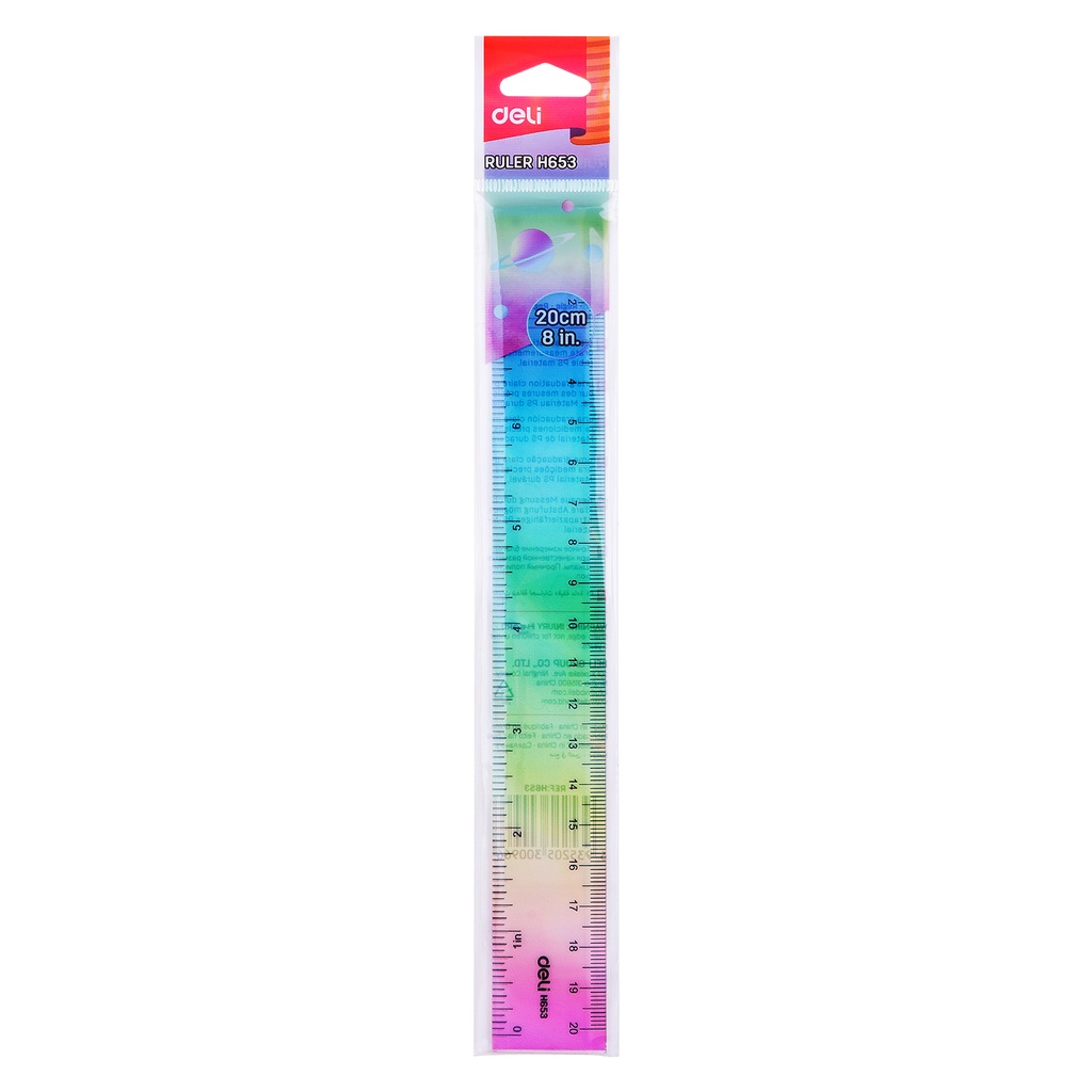 Deli 20CM Colorful Handle Ruler Straight Ruler School Supplies EH653 ...