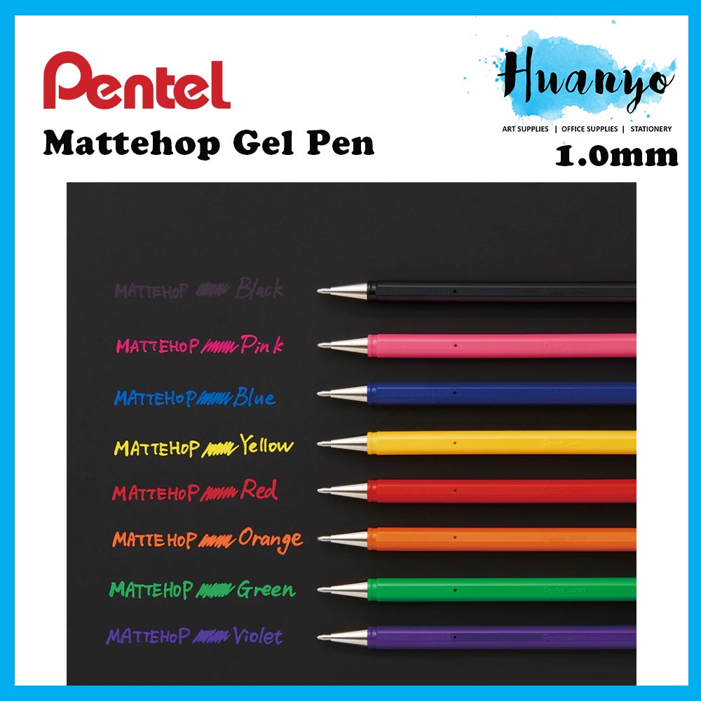 Pentel Mattehop - Bolígrafos de gel, juego de caja de color original