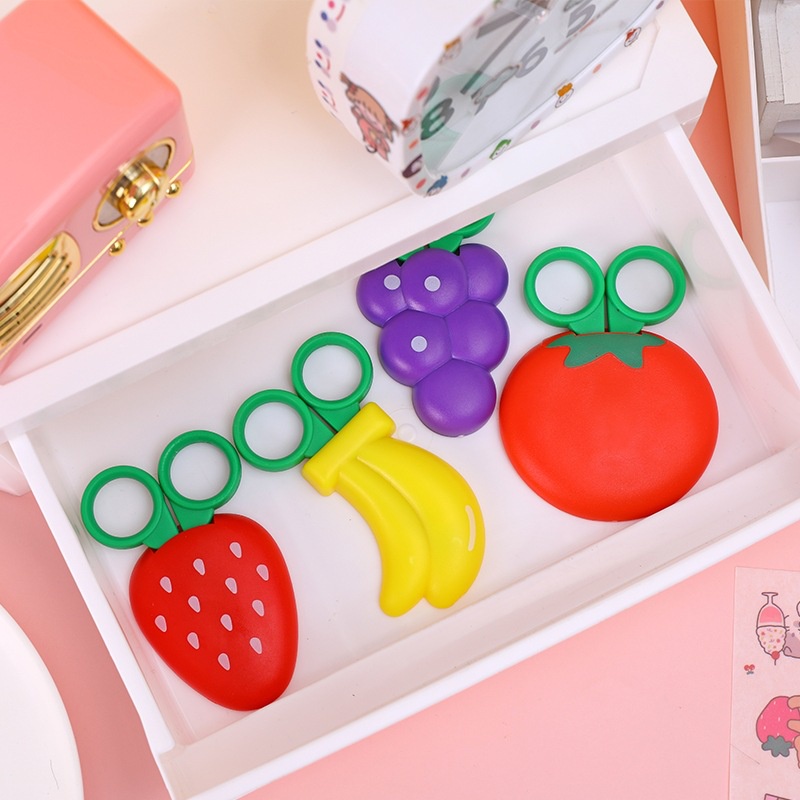 For Kids Paper Scissors, Portable Cartoon Strawberry Scissors Cute - View #6