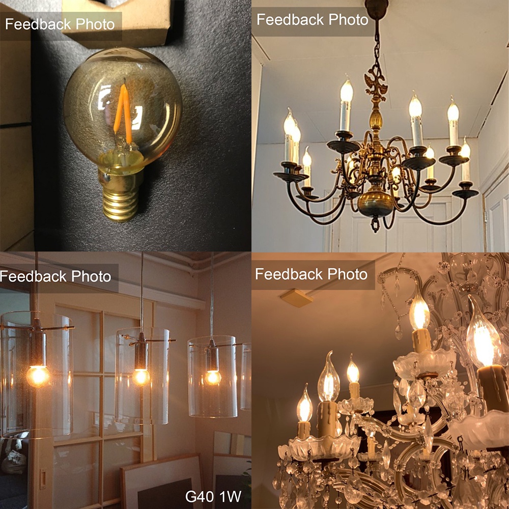 Vitange E12 E14 E27 LED Edison Bulbs 1W 2W 3W 4W 6W 8W LED Filament ...
